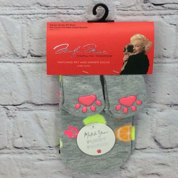 Marilyn Monroe Matching Pet & Owner Low Cut Socks Womens O/S Small Dog Fruit NWT - Picture 1 of 6